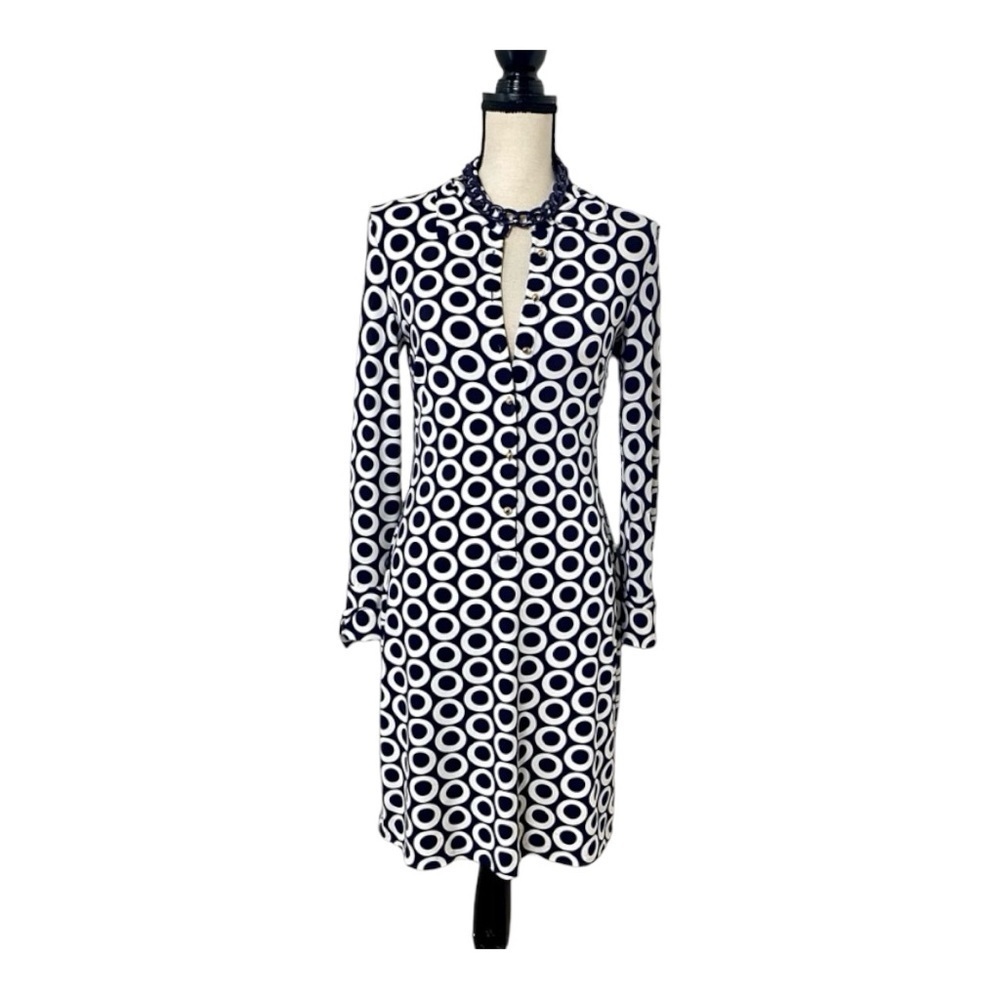 I N C International Concepts Navy Blue and White Dress. Sz S.